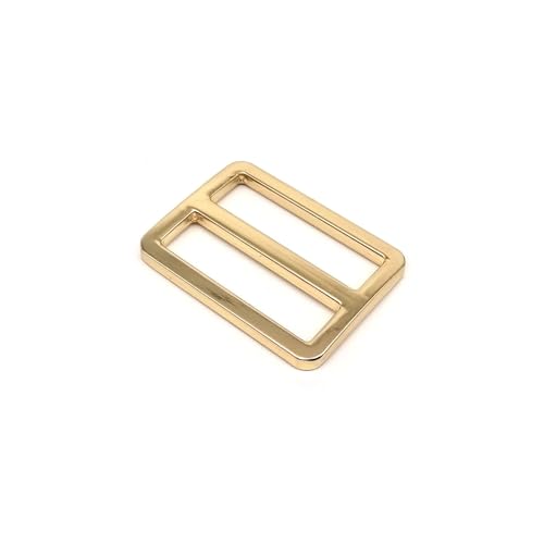 GIJMZY Metall Schnallen Schieber 20 Stück Metall verdicktes Leder Schultertasche Gurtband Web Rechteck einstellen Tri-Gleitschnalle Slider Loop Ring Reparatur(Light golden,Inside Wide 20mm) von GIJMZY