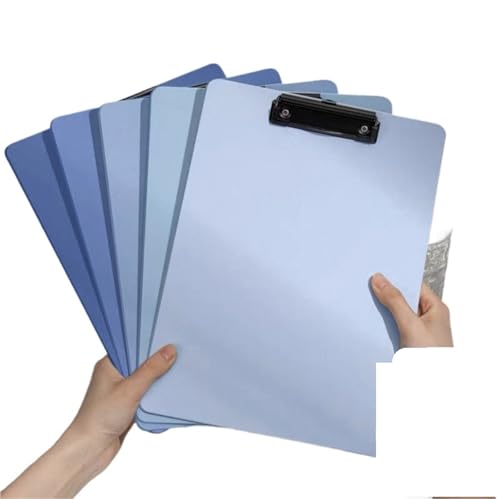 Klemmbrett a4 5er-Pack A4-Ordnerbrett Farbverlauf Farbschema Schreibblock for Schüler Menütafel Clip-Ordner Hochästhetische Kinderzeichnung(Gradient Blue) von GIJMZY