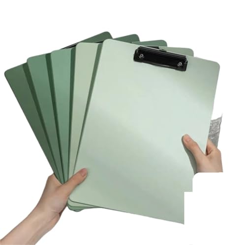 Klemmbrett a4 5er-Pack A4-Ordnerbrett Farbverlauf Farbschema Schreibblock for Schüler Menütafel Clip-Ordner Hochästhetische Kinderzeichnung(Gradient Green) von GIJMZY