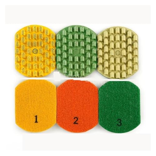 GIKKEPXKL Polierpad, Diamant-Bodenpolierpad, Schleifpads in 3 Schritten für Marmor, Granit, Terrazzo, Bodenrenovierung, Polierwerkzeuge, Schleifwerkzeug (Schritt 1-2-3) von GIKKEPXKL