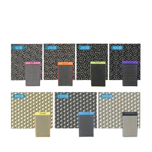 GIKKEPXKL Polierpad, Set mit Handpolierpads aus Diamant-Kunstharz, 1/3/4/7-teilig, für Marmor, Keramik, Stein, Fliesen, Glas, Schleifwerkzeug (Mix 7 Grit) von GIKKEPXKL