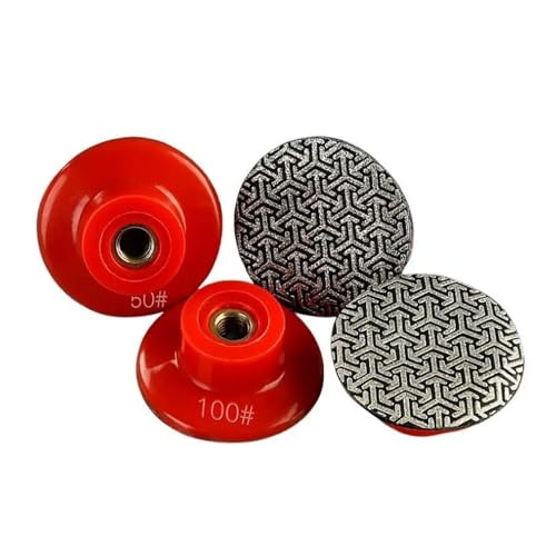 GIKKEPXKL Polierpads, 4 Stück, elektrolytisch, Diamanten, 50 mm, für Fliesen, Glas, Beton, Stein, Schleifwerkzeug (100) von GIKKEPXKL