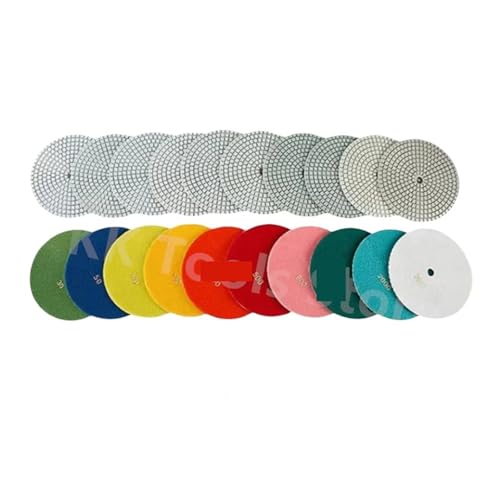 Polierpad, 10 Stück, Diamantschliff, feucht, 7 Zoll, Körnung 30 – 3000, flexible Schleifscheiben für Steinboden, Granit, Marmor, Schleifwerkzeug (A) von GIKKEPXKL
