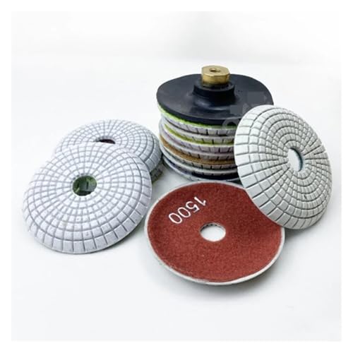 Polierpad, 13 Stück, konvex, Diamantschliff, feucht, 100 mm, Schleifscheiben Typ Bogen mit Gummihalterung, Schleifwerkzeug (1 x M14 Rückseite, 13 Stück, 1000 x 4 Polierpad, 13 Stück, konvex, Diamantschliff, feucht, 100 mm, Schleifscheiben Typ Bogen mit Gummihalterung, Schleifwerkzeug (1 x M14 Rückseite, 13 Stück, 1000 x 4 von GIKKEPXKL