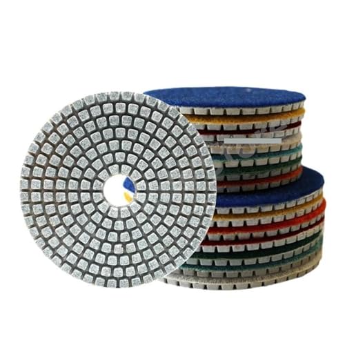 Polierpad 11 Stück 3 Zoll 80 mm/4 Zoll 100 mm weiche Schleifpads zum Polieren von Diamanten, Nass, Schleifscheiben zum Polieren von Granit, Marmor und Stein Schleifwerkzeug (2000,11 Stück von GIKKEPXKL