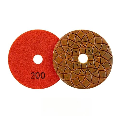 Polierpad 4 Stück 4 Zoll 100 mm Diamantpolierpads Polierpads aus nassem Kupfer Werkzeuge Für Granit Marmor Stein Typ Schleifscheibe Schleifwerkzeug (200) von GIKKEPXKL