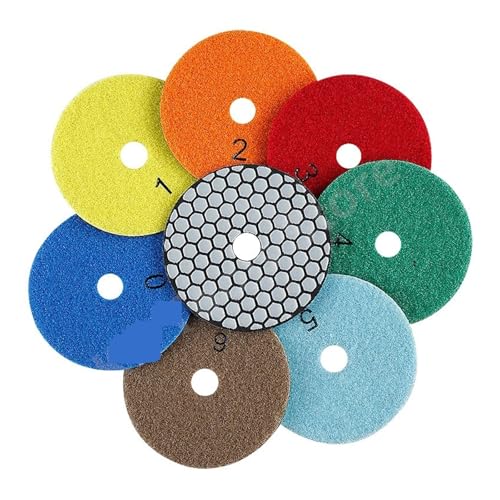 Polierpad 7 Stück 3/4 Zoll Diamant Polierpad Trockengebrauch Schleifscheibe Harzbindung Für Marmor Granit Stein Schleifen Schleifwerkzeug (150_7 PCS_4 I Polierpad 7 Stück 3/4 Zoll Diamant Polierpad Trockengebrauch Schleifscheibe Harzbindung Für Marmor Granit Stein Schleifen Schleifwerkzeug (150_7 PCS_4 I von GIKKEPXKL