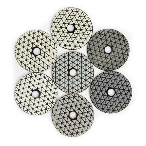 Polierpad 7 Stück 3 Zoll 80 mm Diamantpolierpads zum Trockenpolieren Polierpad Granit Stein Marmor Polierscheiben Set Schleifwerkzeuge Schleifwerkzeug (800) von GIKKEPXKL