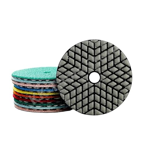 Polierpad 7 Stück 4 Zoll/100 mm Trocken-Polierpad Polierpad Polierpad Flexible Schleifscheibe für Werkzeuge zum Schleifen von Granit, Marmor und Stein Schleifwerkzeug (3000) von GIKKEPXKL