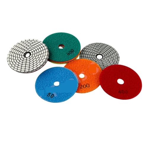 Polierpad 7 Stück 4 Zoll 100 mm Schleifpads für Trockenpolitur Diamant Polierpads poliert Granit Marmor Keramik Stein Schleifscheibe für Renovierung Schleifwerkzeug Polierpad 7 Stück 4 Zoll 100 mm Schleifpads für Trockenpolitur Diamant Polierpads poliert Granit Marmor Keramik Stein Schleifscheibe für Renovierung Schleifwerkzeug von GIKKEPXKL