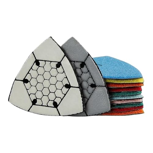 Polierpad 7 Stück 90 mm Dreieck Diamant Trockenpolitur Pads für Marmor Granit oszillierend Multi Werkzeug Schleifpads Schleifpapier Schleifwerkzeug (800) von GIKKEPXKL