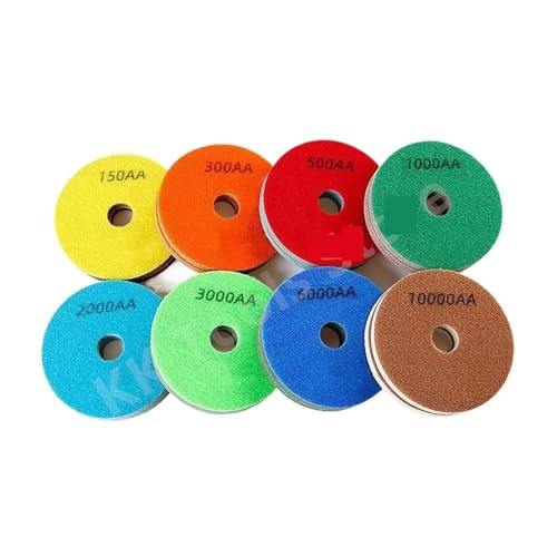 Polierpad 8 Stück / Set 5 '' 6 '' 7 '' 8 '' Diamantschwämme zum Polieren Marmor Granit Kunststein Polierscheibe Reinigungswerkzeug Schleifwerkzeug (8PCS 10000,6 inches) von GIKKEPXKL