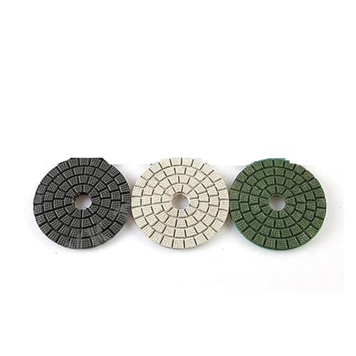 Polierpad mit 6 Polierpads, feucht, Diamantschliff, Körnung 10000#, 3/4/5/6 Zoll, Spiegeleffekt, für Granitsteinschleifer, Schleifwerkzeug (Schwarz, 15,2 cm Teil) von GIKKEPXKL