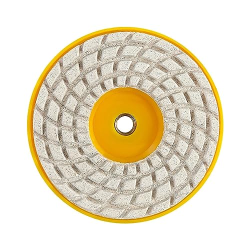 Polierpad zum Polieren von Diamanten, 4 Zoll, Scheiben zum Trockenpolieren, Scheiben für Granit, Marmor, Stein, Beton, Glas, Schleifwerkzeug (1 Stück) von GIKKEPXKL