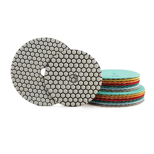 Polierpads, 7 Stück, Diamant-Polierscheiben, Schleifscheibe, Schleifscheibe, Polierblatt für Marmor und Granit, Schleifwerkzeug (1500,7 Stück_5 Zoll) von GIKKEPXKL