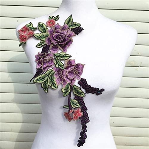 1pc Lila Serie Spitzenausschnitt Kragen Blume und Herz Spitzenapplikationen Trim, Spitzenstoff Nähzubehör Scrapbooking-Lila JinXian von GILAYAS