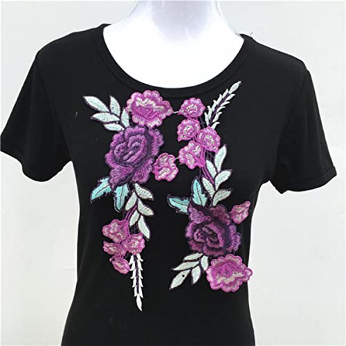 1pc Lila Serie Spitzenausschnitt Kragen Blume und Herz Spitzenapplikationen Trim, Spitzenstoff Nähzubehör Scrapbooking-Lila von GILAYAS