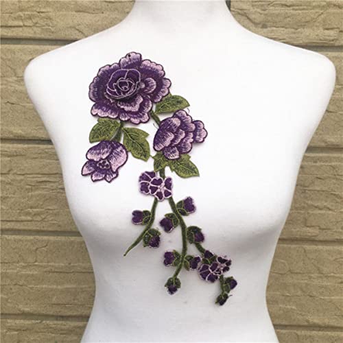 1pc Lila Serie Spitzenausschnitt Kragen Blume und Herz Spitzenapplikationen Trim, Spitzenstoff Nähzubehör Scrapbooking-Lila von GILAYAS