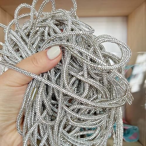 Strass-Baumwollseilkette Dichter weißer runder Diamant-Kristallstab zum Aufnähen, DIY-Dekoration, Kleidung, Schuhe, handgefertigt, Schleifenzubehör, 4 mm Kristallseil, 10 Meter Strass-Baumwollseilkette Dichter weißer runder Diamant-Kristallstab zum Aufnähen, DIY-Dekoration, Kleidung, Schuhe, handgefertigt, Schleifenzubehör, 4 mm Kristallseil, 10 Meter von GILAYAS