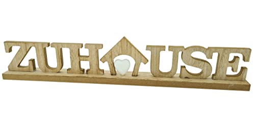 GILDE Deko XXL-Wort ZUHAUSE mit Herz, Holz Natur, 45x8,5x4cm, Buchstaben Schriftzug Home von GILDE Deko