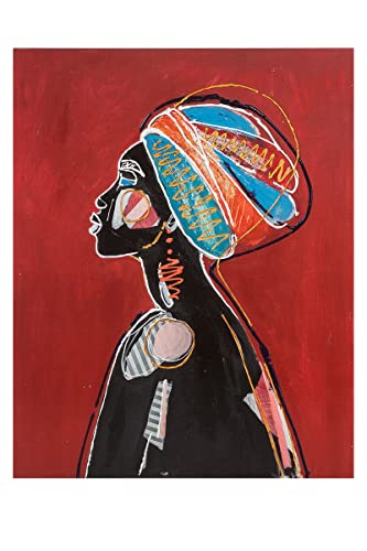 GILDE Bild - Afrikanische Kopfbedeckung - Leinwand auf Keilrahmen - 80 x 100 cm von GILDE