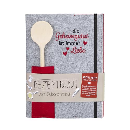 GILDE Heft Rezeptbuch zum Selberschreiben A5 – Geheimzutat ist Liebe – leeres Kochbuch für Lieblingsrezepte Backen Kochen – Kochbuch selbst schreiben – Rezepte Buch - mit Holz Kochlöffel – A5 GILDE Heft Rezeptbuch zum Selberschreiben A5 – Geheimzutat ist Liebe – leeres Kochbuch für Lieblingsrezepte Backen Kochen – Kochbuch selbst schreiben – Rezepte Buch - mit Holz Kochlöffel – A5 von GILDE