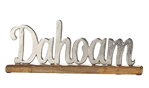 GILDE Schriftzug Aufsteller Dahoam Holz Aluminium Bayerisch Tischdeko 43x17 cm von YREKO