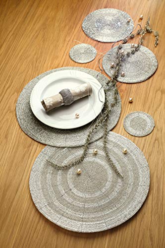Platzset "Glasperlen", 35 cm, silber von GILDE