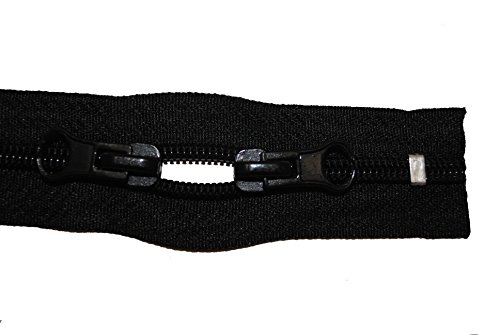 Reißverschluss für Taschen, Rucksäcke, Zelte u.s.w. schwarz 50 cm lang 5 mm Spirale mit 2 Schieber von GIM