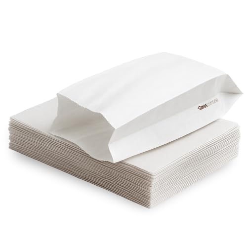 GIMA PACKAGING Weiße Papiertüten 15x30 cm – 100 Stück – Kleine Butterbrottüten aus Papier – Ideal für Brot, Snacks, Gebäck – Papiertüte Lebensmittelecht & Umweltfreundlich von GIMA PACKAGING