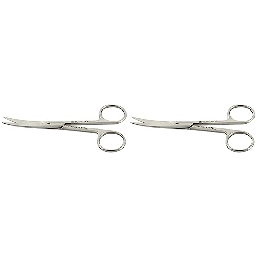 Gima - Gebogene Chirurgische Schere, Spitze Ende, Länge 11.5m, aus Edelstahl (Packung mit 2) von GIMA