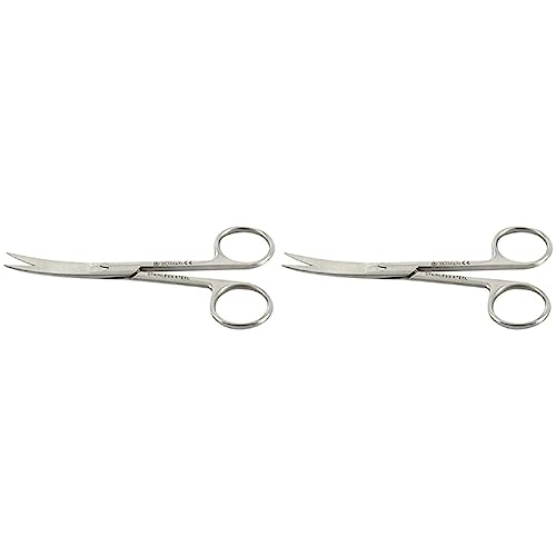 Gima - Gebogene Chirurgische Schere, Spitze Ende, Länge 11.5m, aus Edelstahl (Packung mit 2) von GIMA