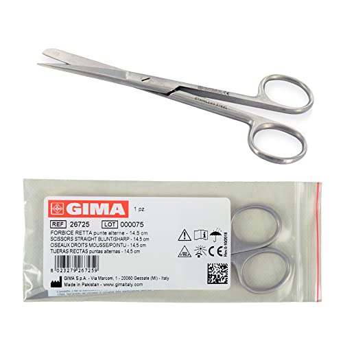 Gima - Gerade Chirurgische Schere, Spitze/Stumpfe Ende, Länge 14.5 cm, aus Edelstahl Gima - Gerade Chirurgische Schere, Spitze/Stumpfe Ende, Länge 14.5 cm, aus Edelstahl von GIMA