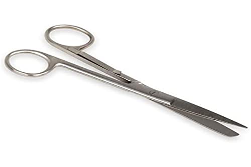 Gima - Gerade Schere für Krankenpfleger, spitze/stumpfe, mit Gürtelclip, aus rostfreiem Stahl, Standardfarbe, seidenglänzend und pulverbeschichtet, Länge 14 cm, zum professionellen Gebrauch von GIMA