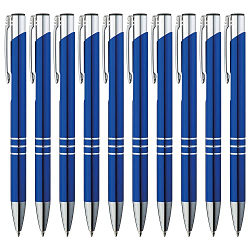 GIMEI® Metall Kugelschreiber 100 Stück | Premium Kugelschreiber Set Hochwertig, Kulli für einfaches & weiches Schreiben | Blauschreibender Kugelschreiber Blau als optischer Hingucker von GIMEI