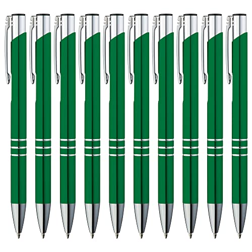 GIMEI® Metall Kugelschreiber 100 Stück | Premium Kugelschreiber Set Hochwertig, Kulli für einfaches & weiches Schreiben | Blauschreibender Kugelschreiber Grün als optischer Hingucker von GIMEI