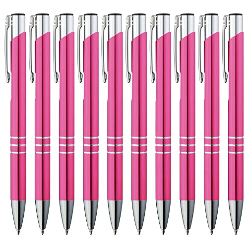 GIMEI® Metall Kugelschreiber 100 Stück | Premium Kugelschreiber Set Hochwertig, Kulli für einfaches & weiches Schreiben | Blauschreibender Kugelschreiber Pink als optischer Hingucker von GIMEI