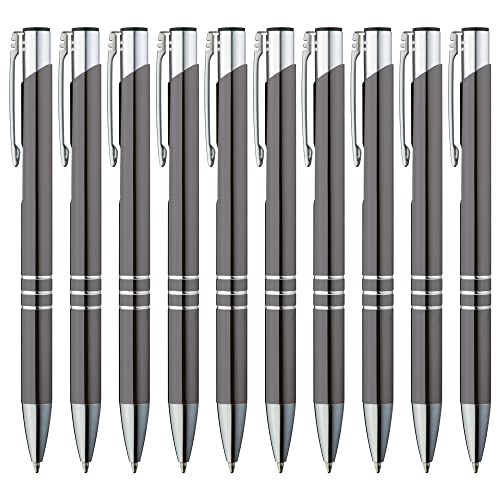 GIMEI® Metall Kugelschreiber 20 Stück | Premium Kugelschreiber Set Hochwertig, Kulli für einfaches & weiches Schreiben | Blauschreibender Kugelschreiber Grau als optischer Hingucker von GIMEI