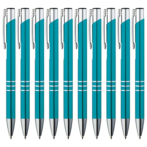 GIMEI® Metall Kugelschreiber 30 Stück | Premium Kugelschreiber Set Hochwertig, Kulli für einfaches & weiches Schreiben | Blauschreibender Kugelschreiber Türkis als optischer Hingucker von GIMEI
