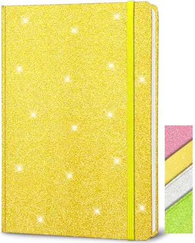 Golden Glitzer Notizbuch A5 Liniert, 21x14,5cm 80 Blätter Funkelnder Glitzer Löst Sich Nie Ab Teenager Notizbuch Blanko Hardcover Tagebuch Mädchen Geschenk für Schreiben Home Office Schule Arbeit Golden Glitzer Notizbuch A5 Liniert, 21x14,5cm 80 Blätter Funkelnder Glitzer Löst Sich Nie Ab Teenager Notizbuch Blanko Hardcover Tagebuch Mädchen Geschenk für Schreiben Home Office Schule Arbeit von GINMLYDA