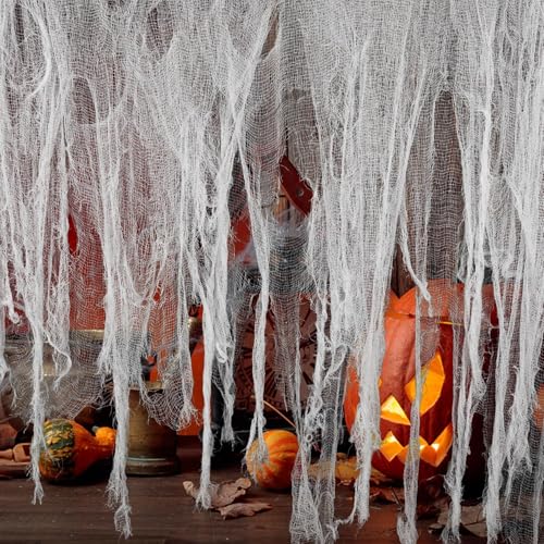 1.5x7.6M Halloween Dekoration Gaze -Gruseliger Stoff - Käsetuch Halloween Dekorationen für die Türen Hallen,Duschvorhänge,Veranden,Decks,Fenster,Tore,Deko Prop von GIONAR