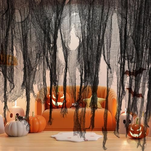 1.5x7.6M Halloween Dekoration Gaze -Gruseliger Stoff - Käsetuch Halloween Dekorationen für die Türen Hallen,Duschvorhänge,Veranden,Decks,Fenster,Tore,Deko Prop von GIONAR