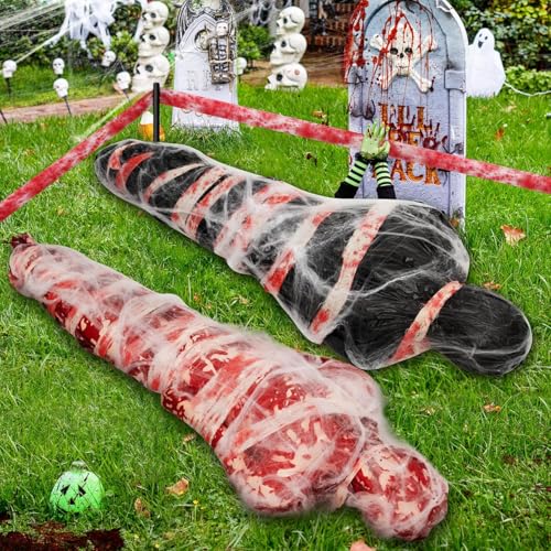 2 Sätze Halloween Gefälschte Leichen Requisiten - Hängende Leiche - Halloween Leichensack Set Deko Gruselig, Halloween Dekoration Requisiten für Tote Opfer Spukhaus Deko 2 Sätze Halloween Gefälschte Leichen Requisiten - Hängende Leiche - Halloween Leichensack Set Deko Gruselig, Halloween Dekoration Requisiten für Tote Opfer Spukhaus Deko von GIONAR
