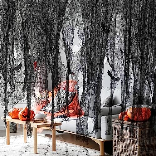 GIONAR 500x100CM Halloween Gruseliges Tuch Dekorationen, Halloween Gruseliger Stoff,Gruseliges Tücher für Halloween Party Innen Außen Gruselhäuser Türen (Schwarz) GIONAR 500x100CM Halloween Gruseliges Tuch Dekorationen, Halloween Gruseliger Stoff,Gruseliges Tücher für Halloween Party Innen Außen Gruselhäuser Türen (Schwarz) von GIONAR