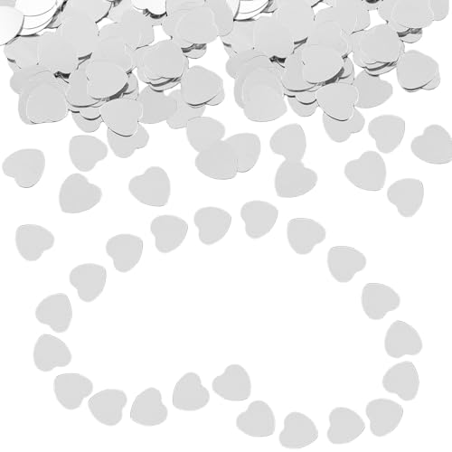 GIONAR Silbernes Konfetti in Herzform, Tischkonfetti – 4000 Stück, metallische Glitzerfolie, Esstischstreuung, Pailletten, Liebes-Tischdekorationen für Hochzeit, Verlobung, Valentinstag, Brautparty GIONAR Silbernes Konfetti in Herzform, Tischkonfetti – 4000 Stück, metallische Glitzerfolie, Esstischstreuung, Pailletten, Liebes-Tischdekorationen für Hochzeit, Verlobung, Valentinstag, Brautparty von GIONAR