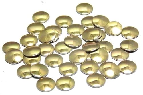 Flache Nieten zum Aufbügeln Hotfix – Farbe Hellgold – für Kleidung, Schuhe, Taschen, Accessoires und Scrapbooking – verschiedene Größen (Gold, 4 mm 80 Stück) von GIORGETTI STRASS