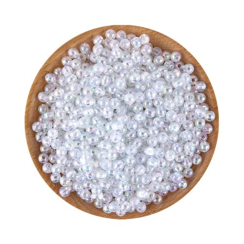 6/8/10 mm, 50–100 Stück/Los, rund, schillernd, klare Acrylperlen, geeignet für Schmuckherstellung, DIY, Halsketten, Armbänder, Schmuckzubehör (Farbe: 6 mm, Größe: 100 Stück) von GIOTEL