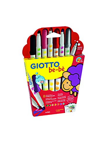 Giotto be-bè F467900: Fasermaler für Kleinkinder - Set mit 7 Farben und Farbwechsler - dermatologisch getestet - langlebig - 100% sicher Mehrfarbig von GIOTTO