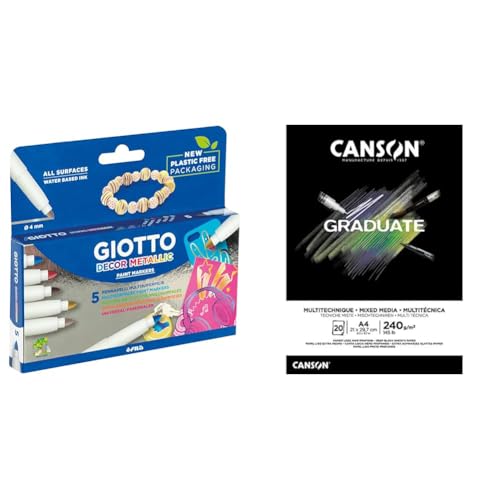 GIOTTO Bundle Decor Fasermaler und Canson Graduate Mix Media Notizblock von GIOTTO