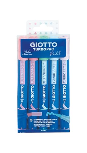 GIOTTO Turbo Pro, Fasermaler mit doppelter Spitze, Candy Collection, 5 Farben im Etui GIOTTO Turbo Pro, Fasermaler mit doppelter Spitze, Candy Collection, 5 Farben im Etui von GIOTTO